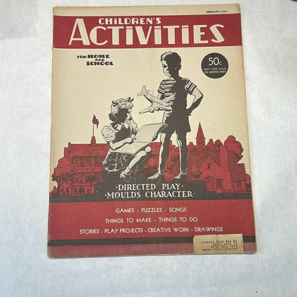 VTG Children's Activities For Home & School Magazine Book February 1948